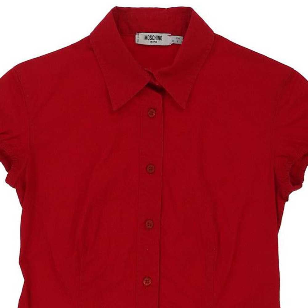 Moschino Jeans Short Sleeve Shirt - Medium Red Co… - image 3