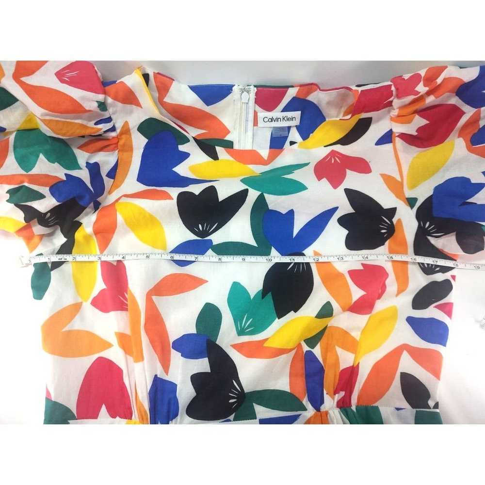 Sz 8 Calvin Klein Floral Midi Dress Bright Multic… - image 11