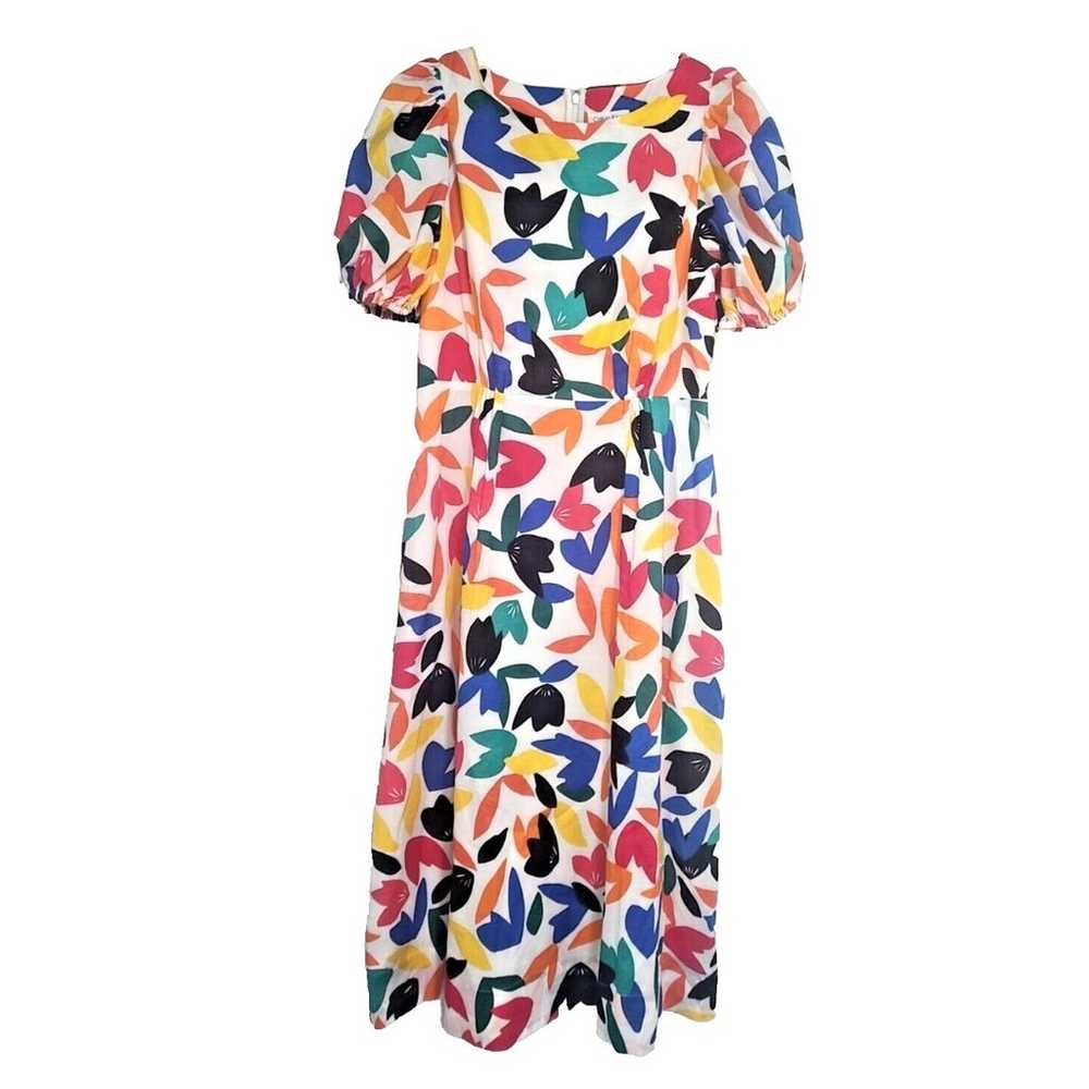 Sz 8 Calvin Klein Floral Midi Dress Bright Multic… - image 1