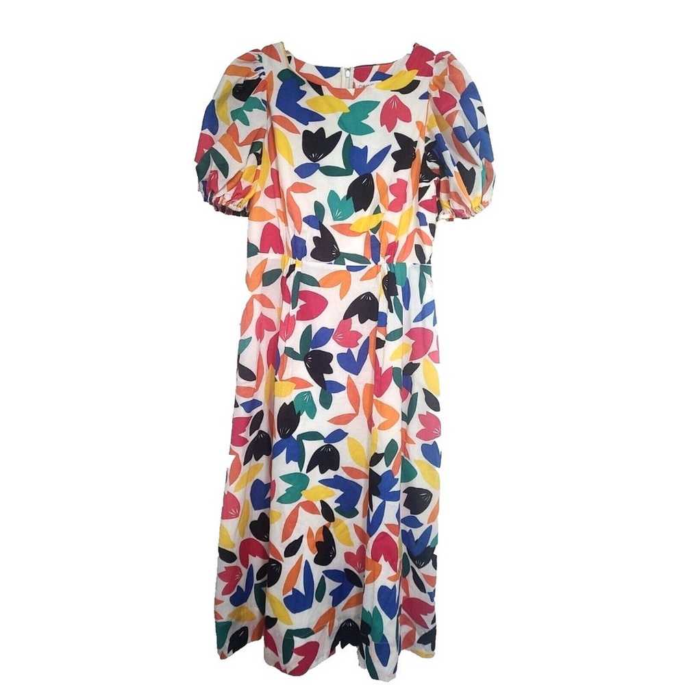 Sz 8 Calvin Klein Floral Midi Dress Bright Multic… - image 2