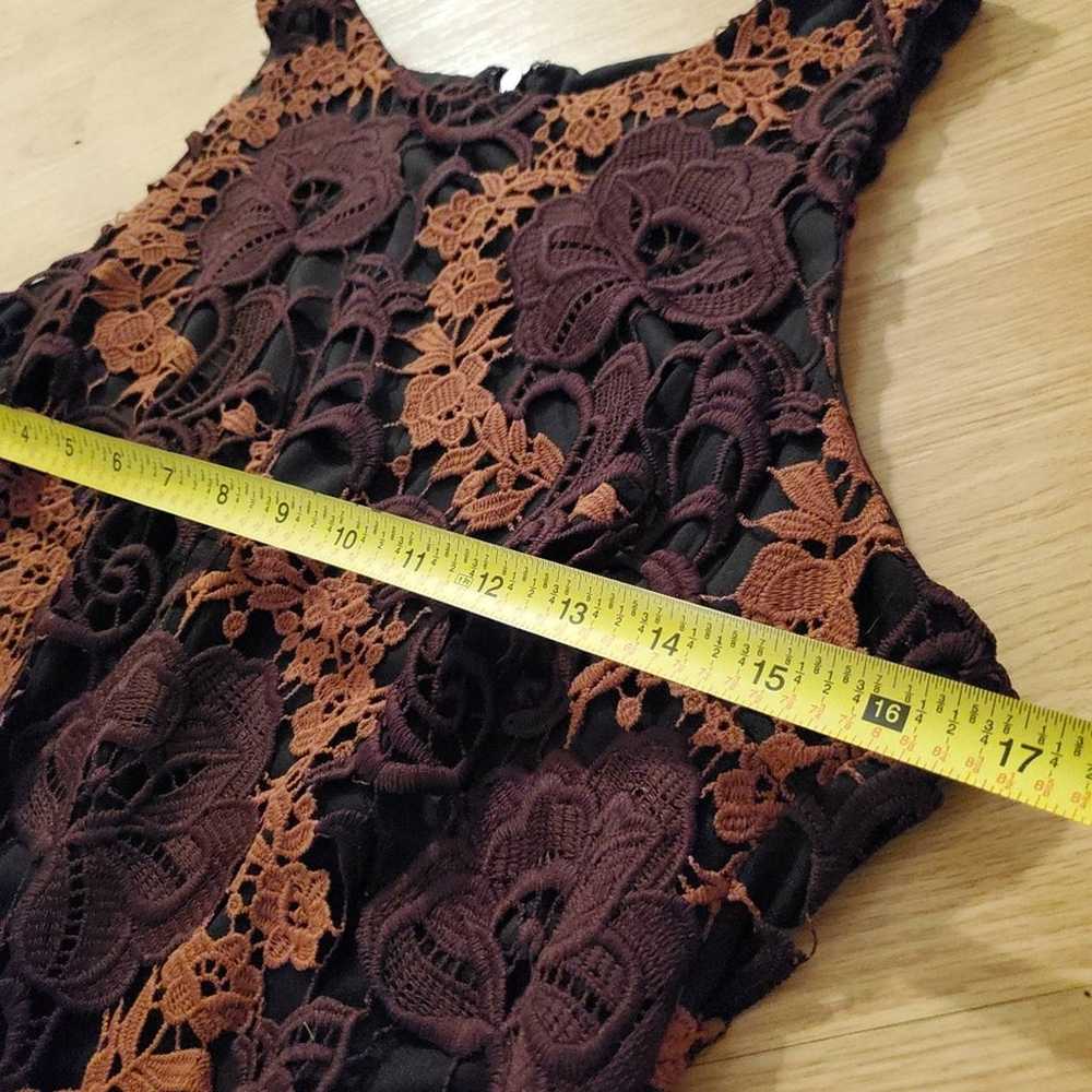 Alexia Admor Reese burgundy & rust crochet dress … - image 5