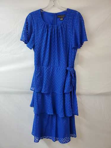 Jessica Howard Blue Tiered Ruffle Dress Size 8 - image 1