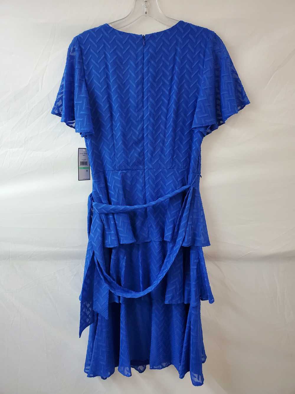 Jessica Howard Blue Tiered Ruffle Dress Size 8 - image 2