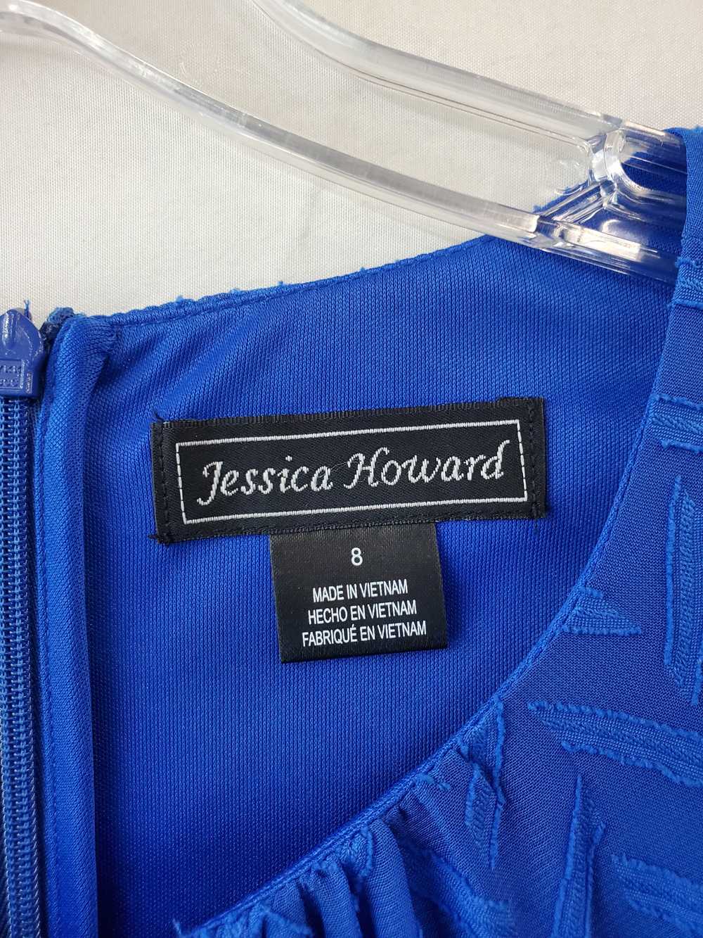 Jessica Howard Blue Tiered Ruffle Dress Size 8 - image 3