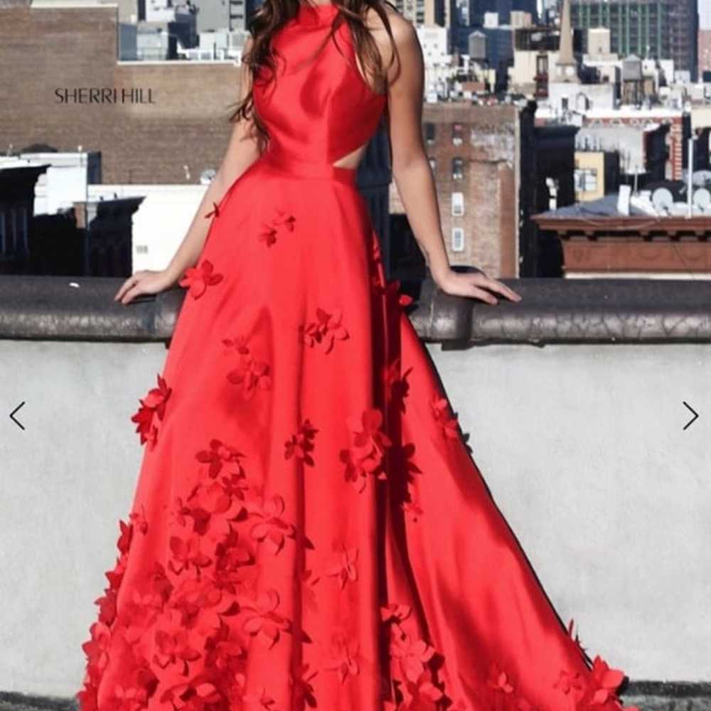B SMART- Red Ball Gown Dress with Cut Out Sides &… - image 1
