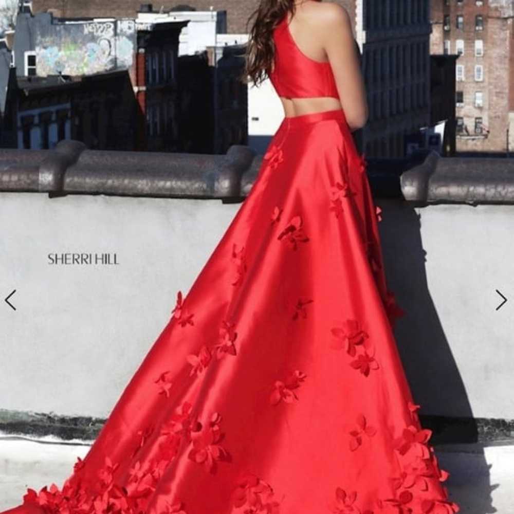 B SMART- Red Ball Gown Dress with Cut Out Sides &… - image 2