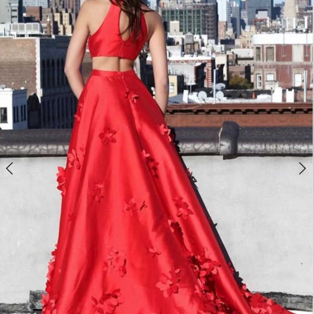 B SMART- Red Ball Gown Dress with Cut Out Sides &… - image 3