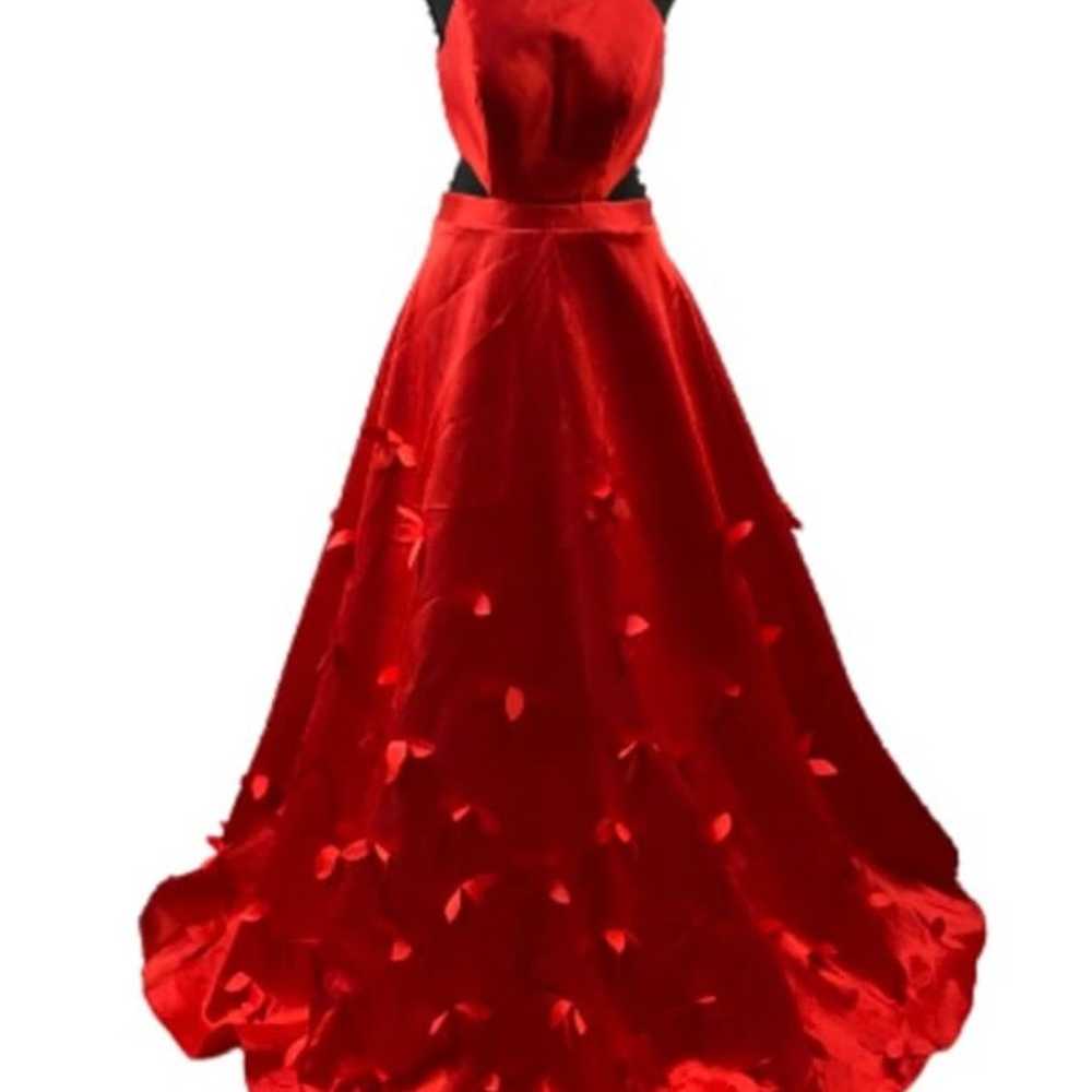 B SMART- Red Ball Gown Dress with Cut Out Sides &… - image 4