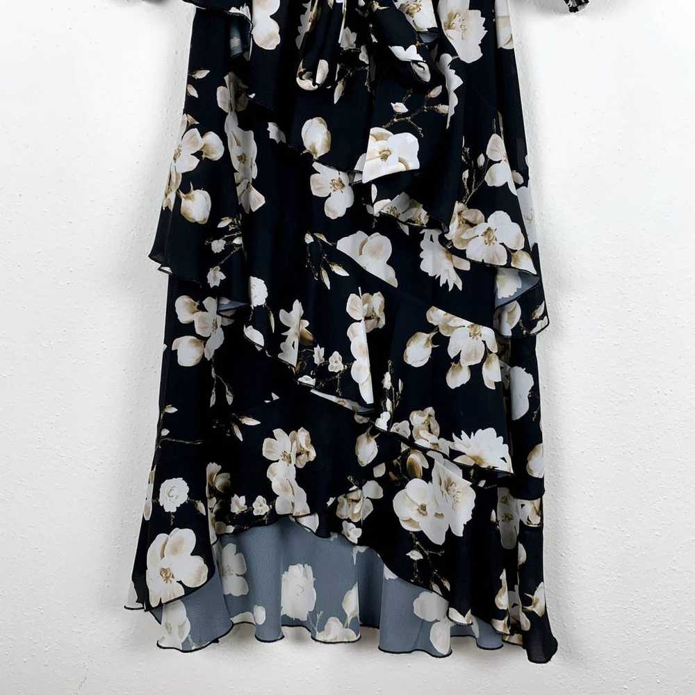 Alice + Olivia Black Kye Ruffle Wrap Dress Size 8 - image 9