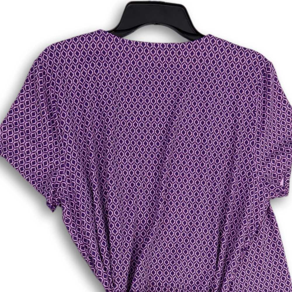 Eddie Bauer Womens Purple Geometric Short Sleeve … - image 4