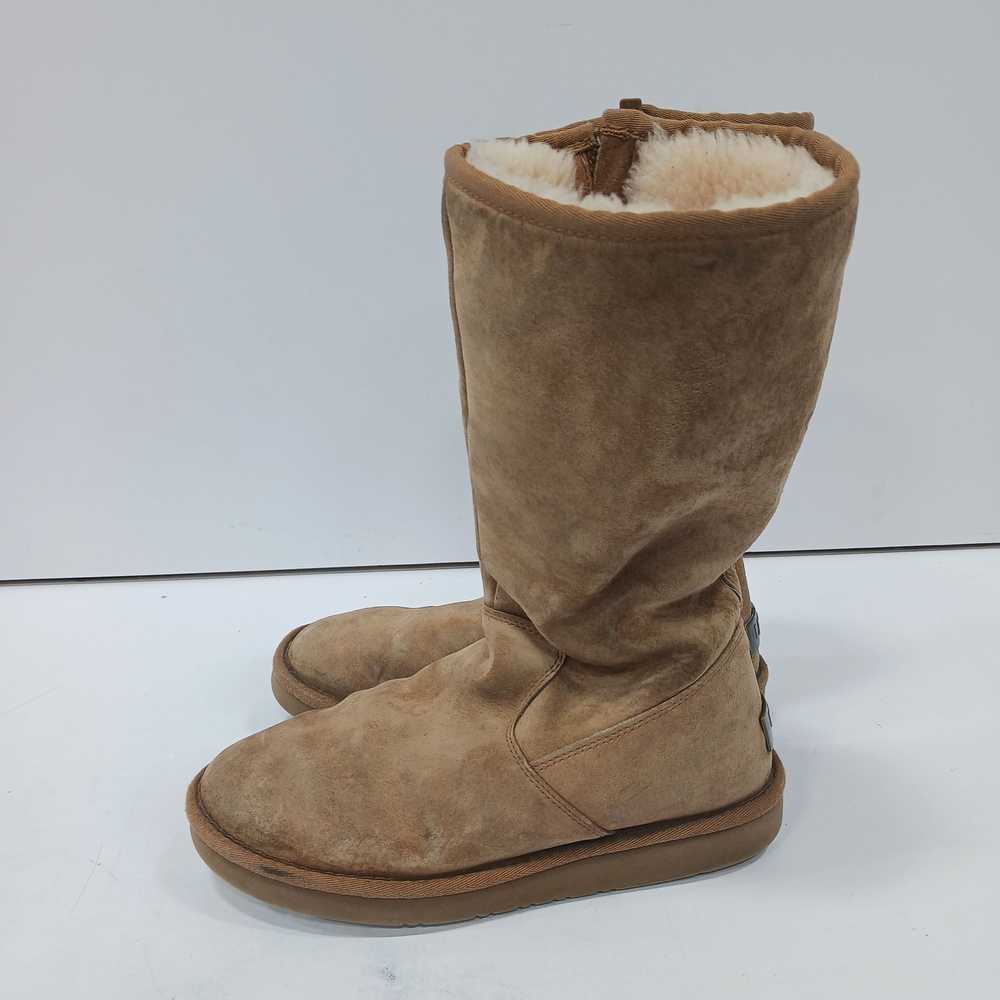 Tall Brown Zip Up Faux Fur Lined UGG Boots Women'… - image 4