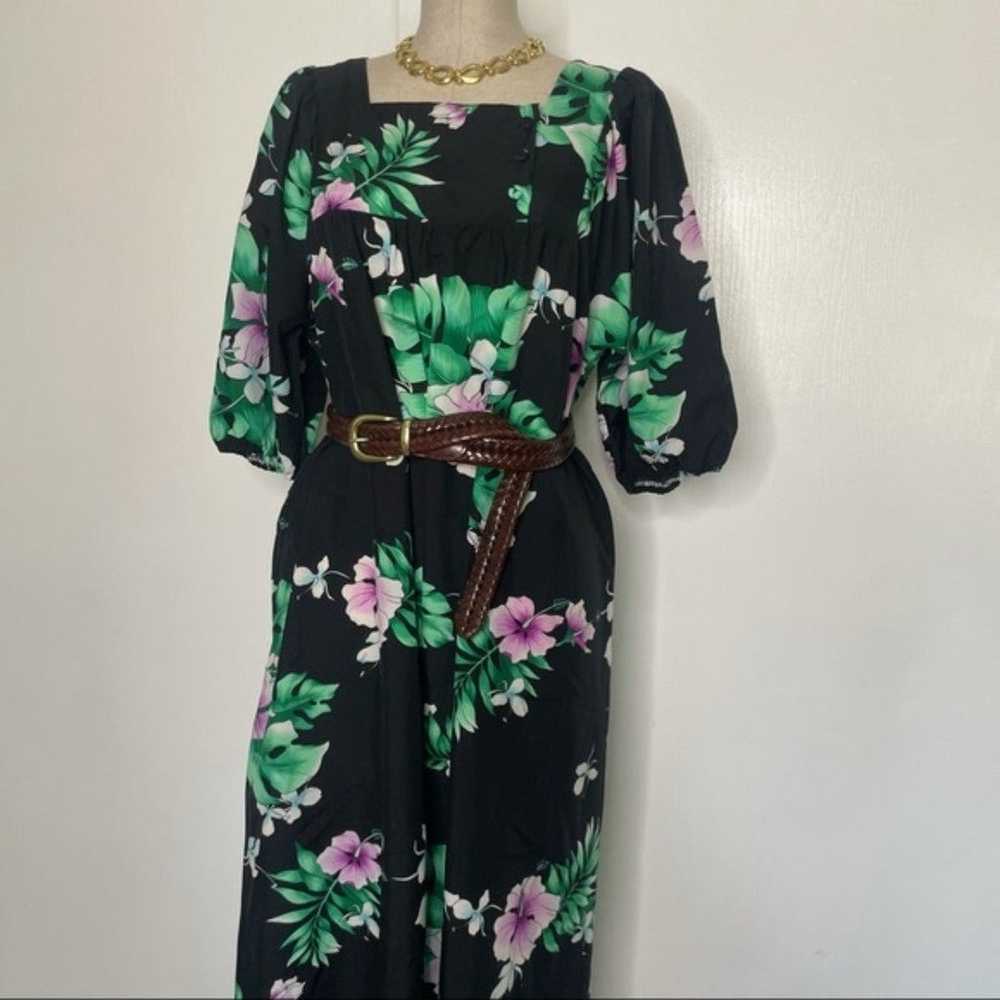 Hilo Hattie Vintage Hawaiian Floral Maxi Dress - image 4