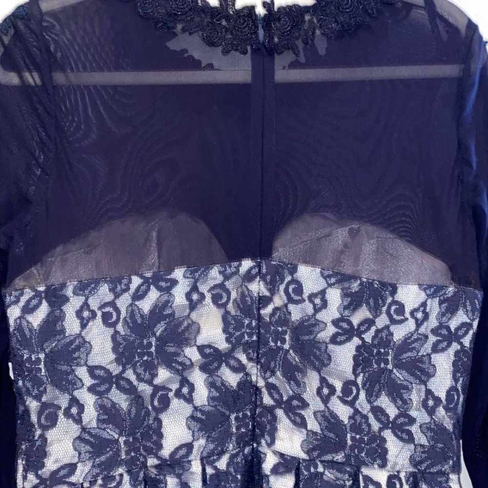 Chi Chi London Navy Mesh Embroidered Blue Flower … - image 7