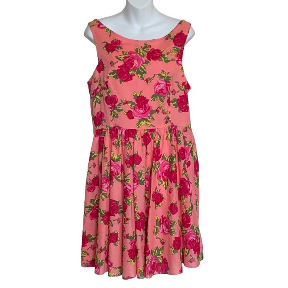 Betsey Johnson Pink Fit and Flare Dress Size 14 - image 4