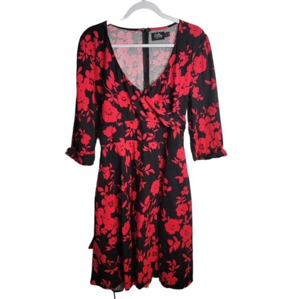 Dolly & Dotty Red Floral Retro Style Dress Size 1… - image 10