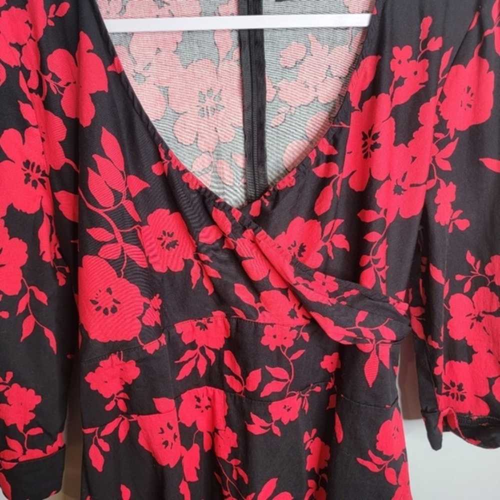 Dolly & Dotty Red Floral Retro Style Dress Size 1… - image 2