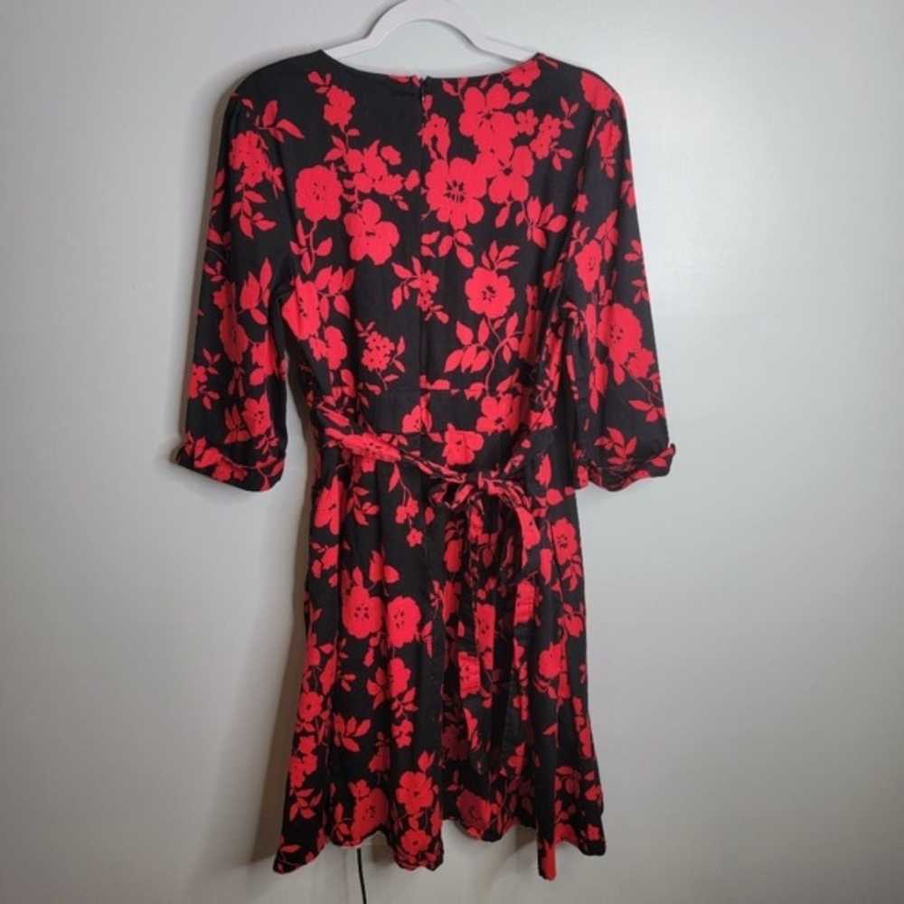 Dolly & Dotty Red Floral Retro Style Dress Size 1… - image 4