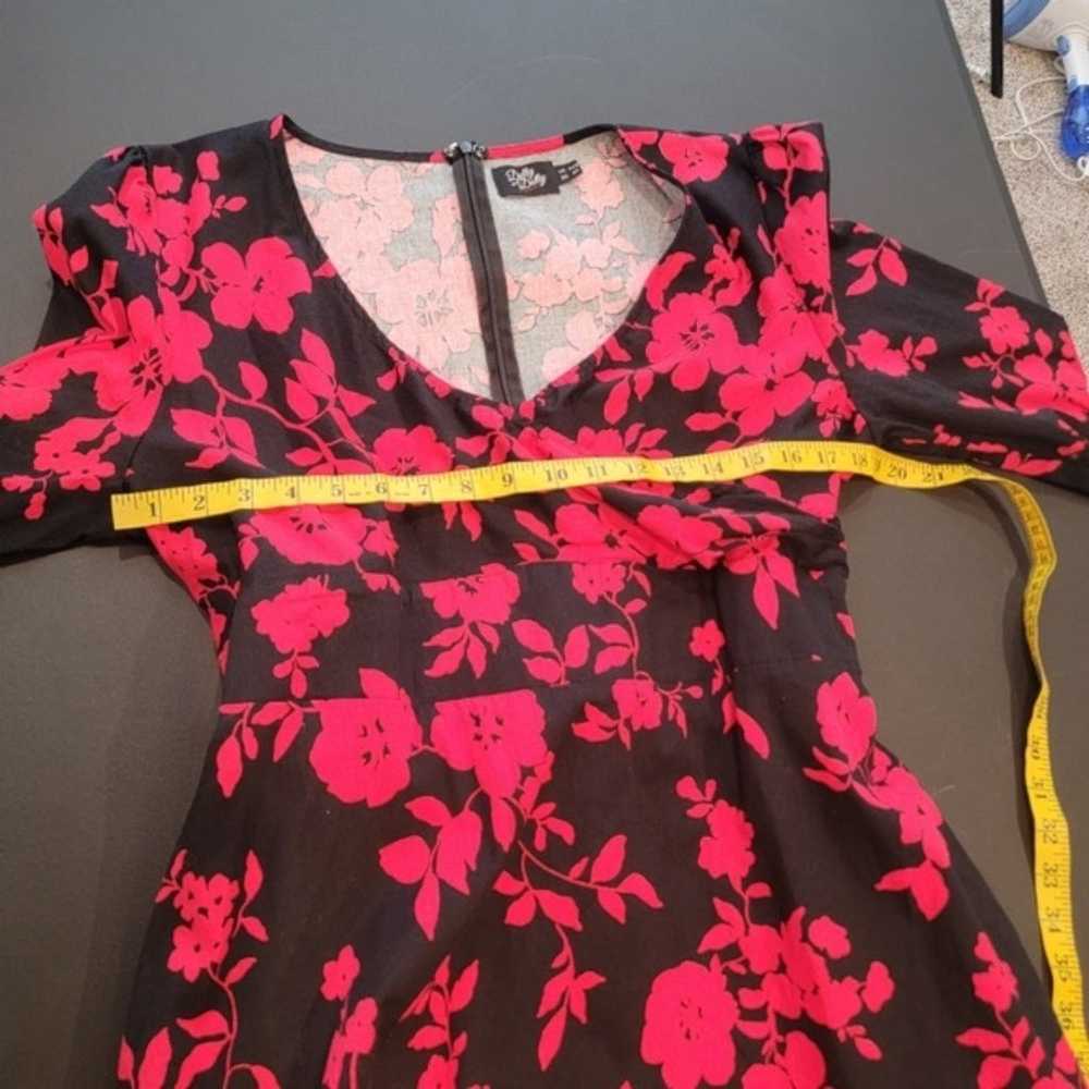 Dolly & Dotty Red Floral Retro Style Dress Size 1… - image 6