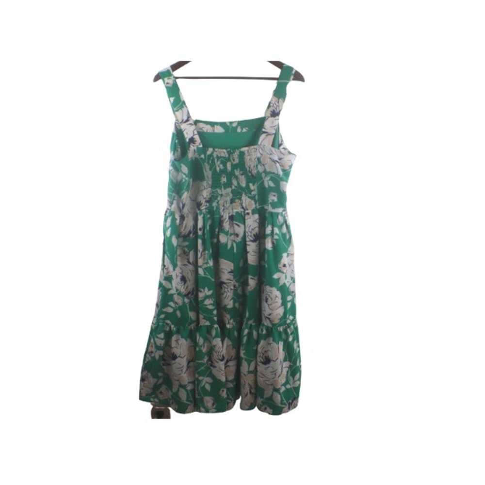 Elize J Green Floral Sleeveless A-Line Flounce Ru… - image 2