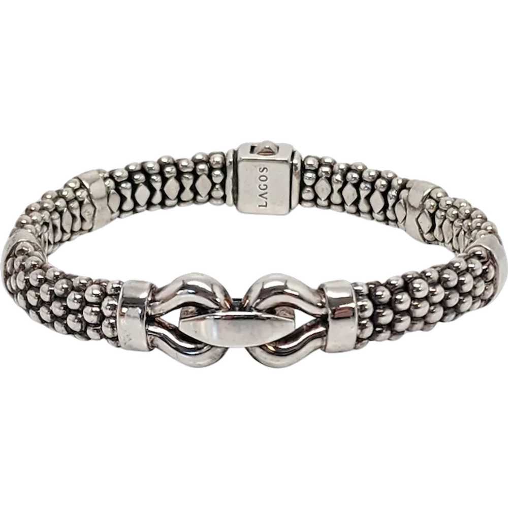 Lagos Caviar Sterling Silver Derby Buckle Bracele… - image 1