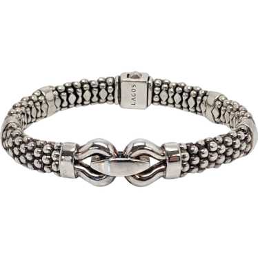 Lagos Caviar Sterling Silver Derby Buckle Bracele… - image 1