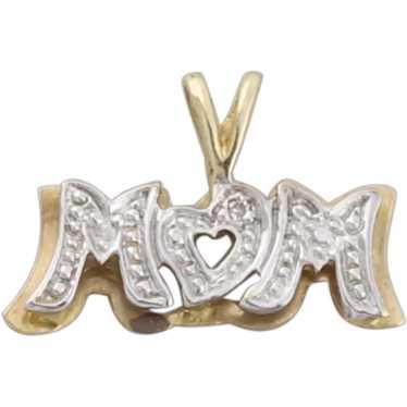 Brilliance Fine Jewelry 10K Yellow Gold Bar Plaque with I Heart Mom Necklace,  18
