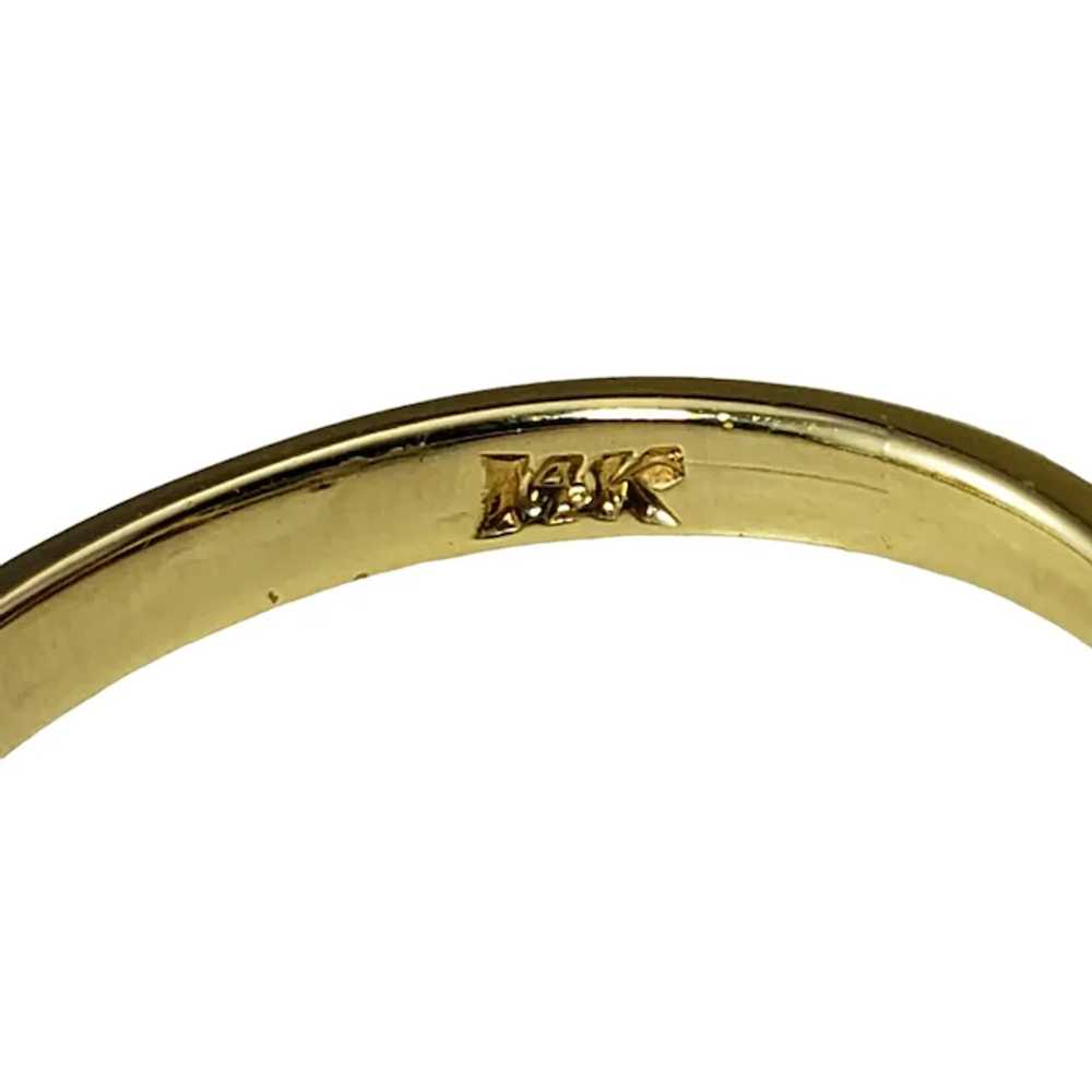 14K Yellow Gold Jade & Diamond Ring Size 6.75 Cer… - image 7