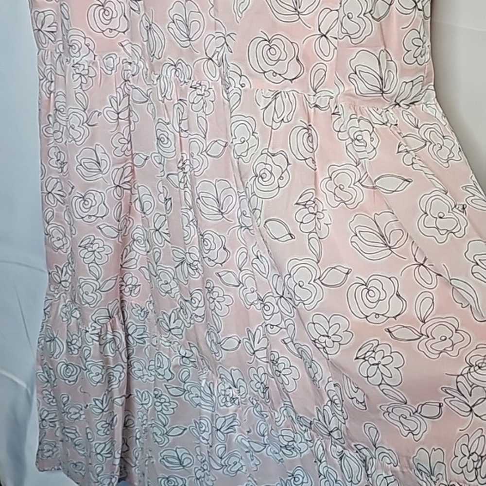 Tommy Hilfiger floral flowy vneck pink dress sz 16 - image 3