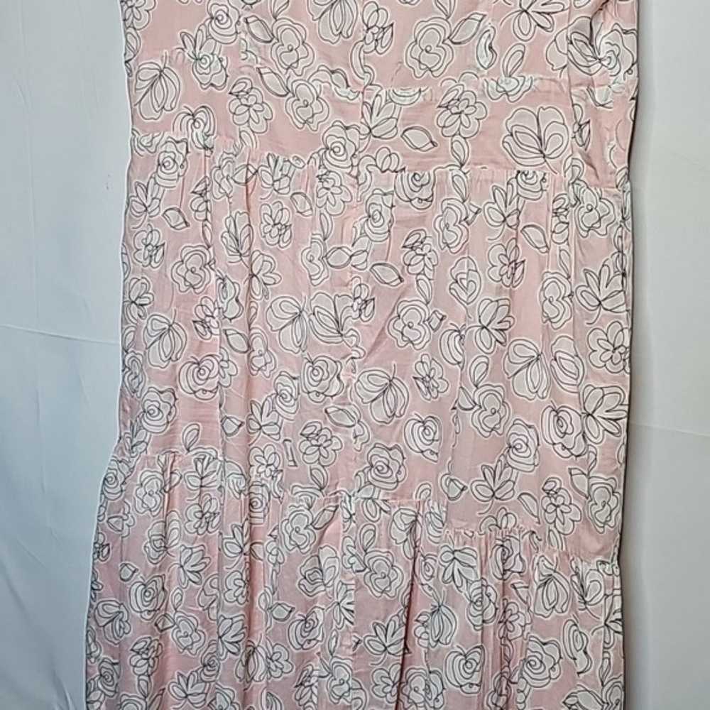 Tommy Hilfiger floral flowy vneck pink dress sz 16 - image 8