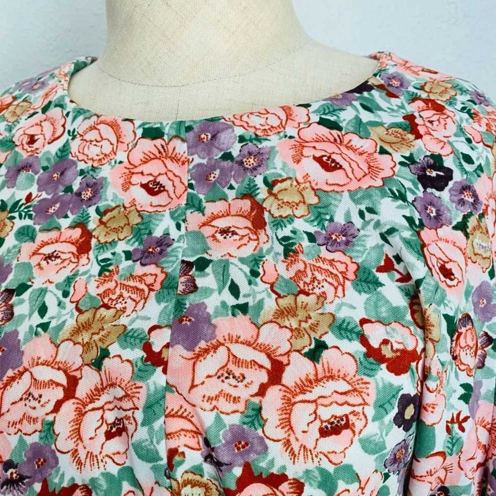 Vintage Handmade 70’s Floral Tie Dress Multicolor - image 10