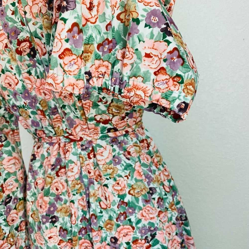 Vintage Handmade 70’s Floral Tie Dress Multicolor - image 6