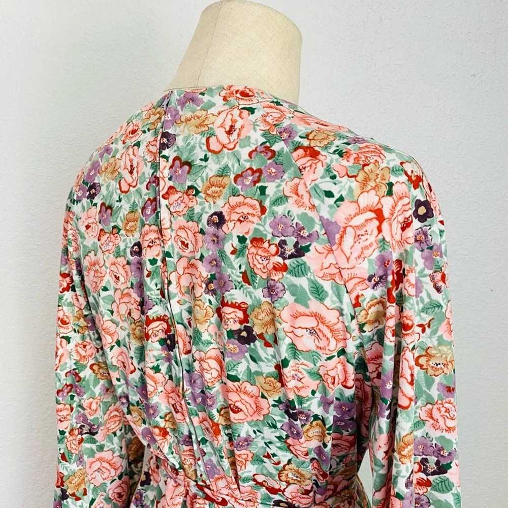 Vintage Handmade 70’s Floral Tie Dress Multicolor - image 8