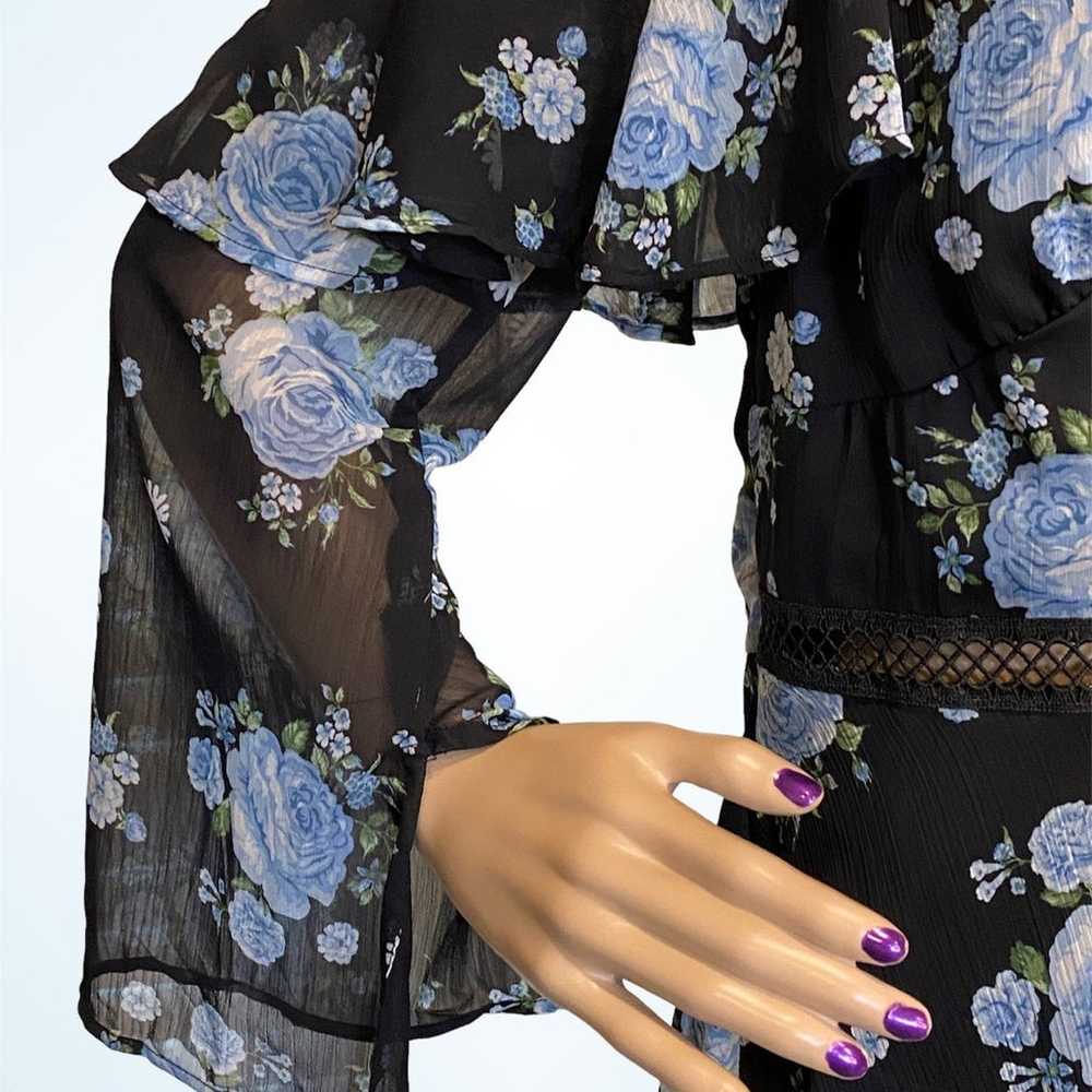 Disney Princess Black Floral Cold Off-Shoulder Fl… - image 2