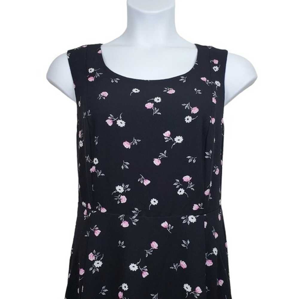 Torrid Sleeveless Black Pink Floral Print Skater … - image 2