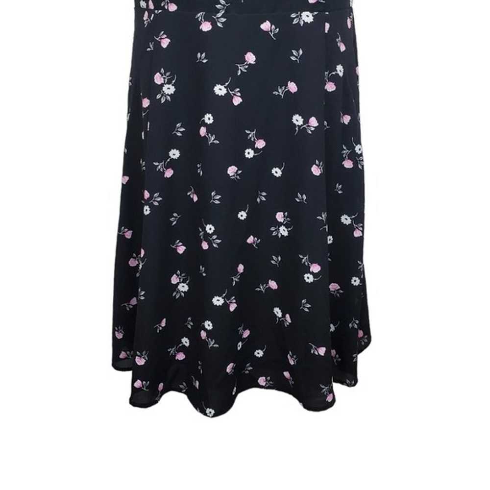 Torrid Sleeveless Black Pink Floral Print Skater … - image 3