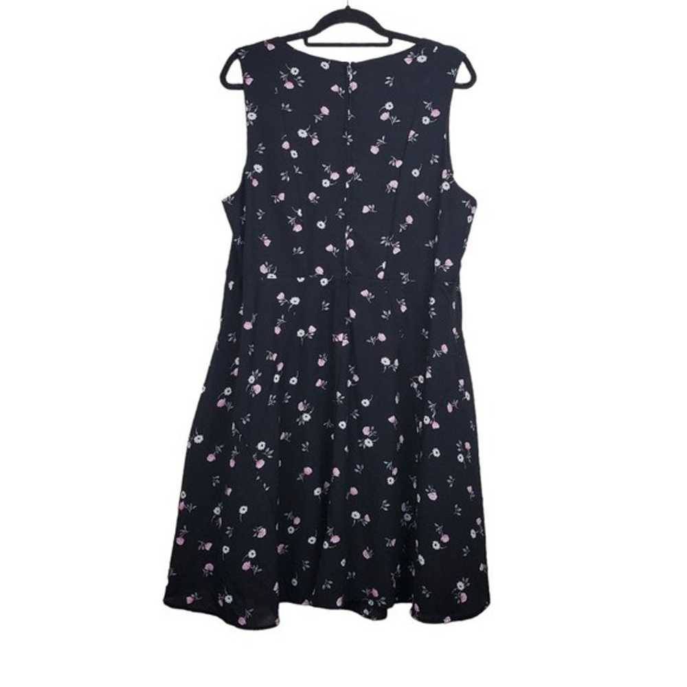 Torrid Sleeveless Black Pink Floral Print Skater … - image 5