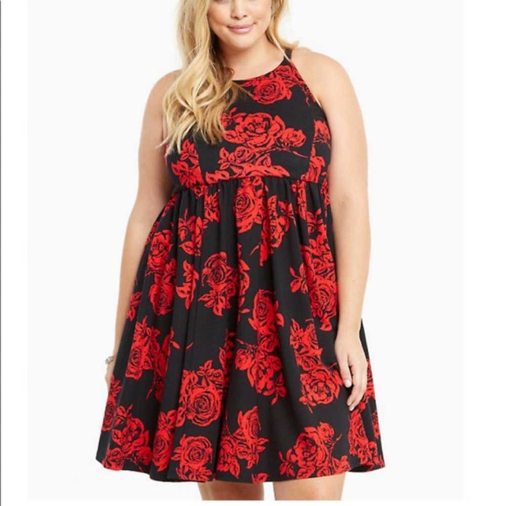 Torrid floral high neck ponte knit skater dress. … - image 2