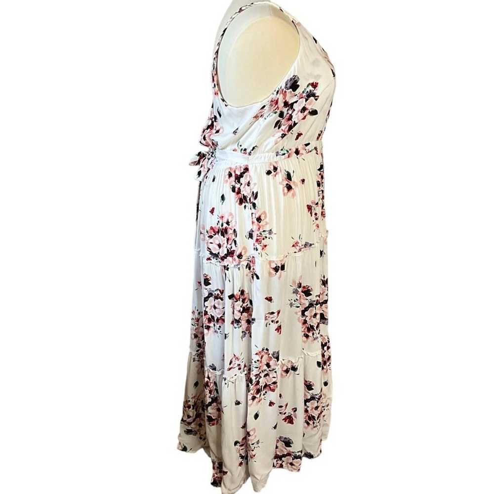 Torrid Sundress Plus Size 3x Maxi White Floral Ti… - image 3