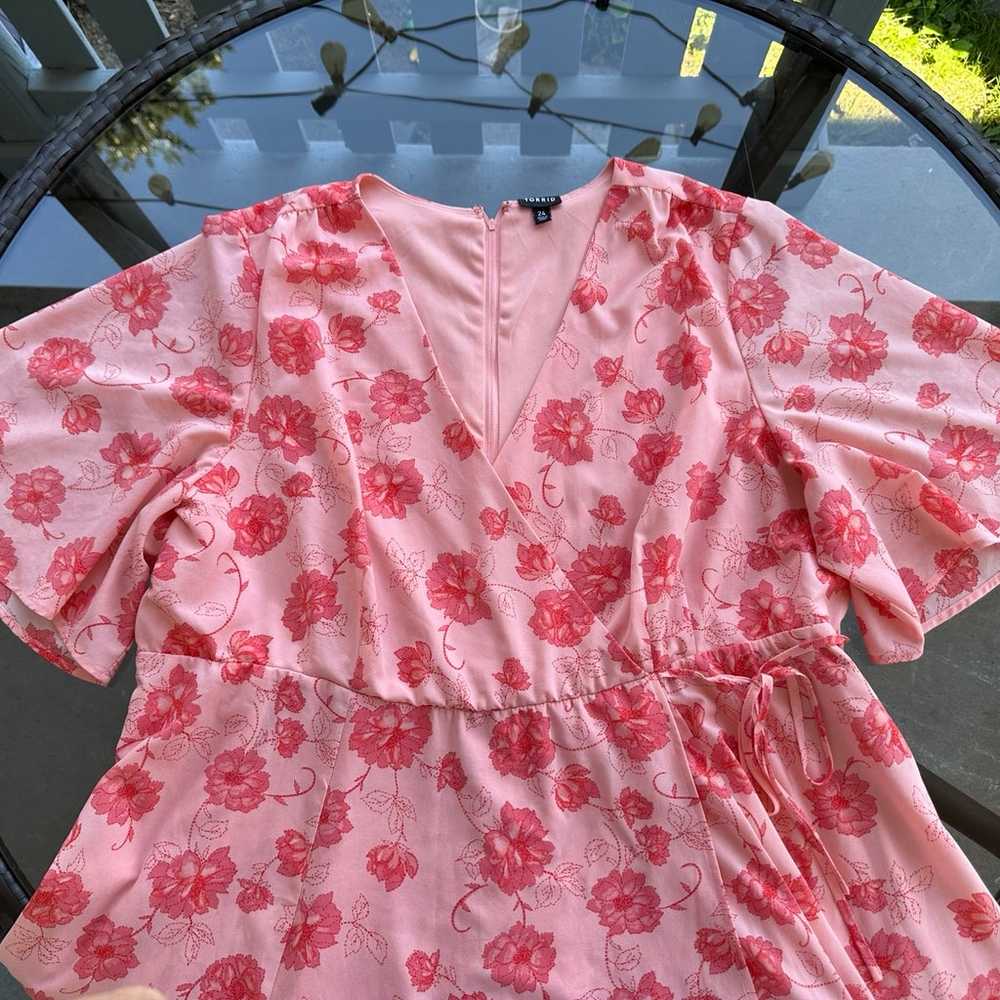 Torrid Floral Georgette Flutter Sleeve Wrap Dress… - image 8