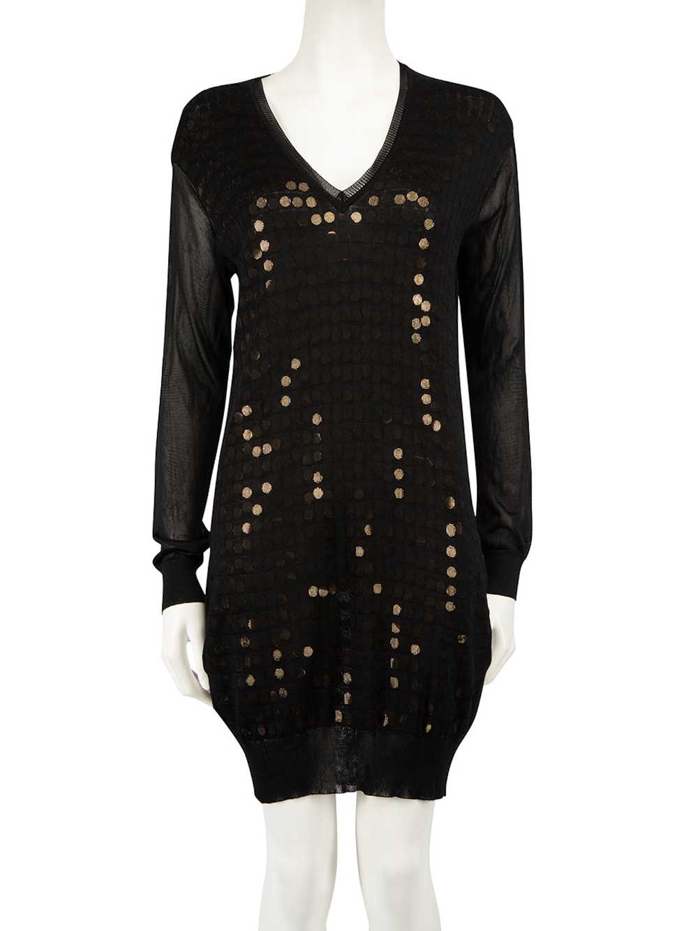 Stella McCartney Black Sequin Knit Jumper Dress - image 1