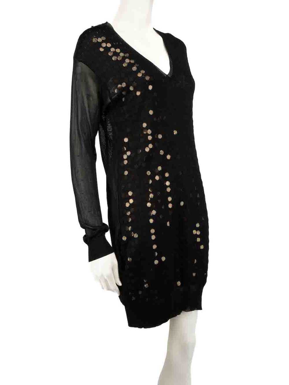 Stella McCartney Black Sequin Knit Jumper Dress - image 2