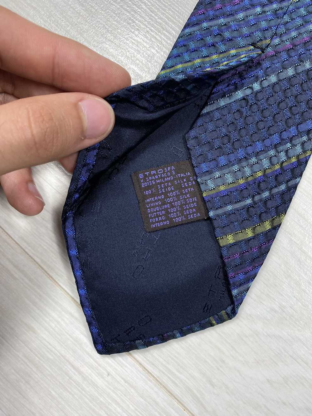 Etro × Luxury × Vintage ETRO Striped Cravatte Tie - image 6