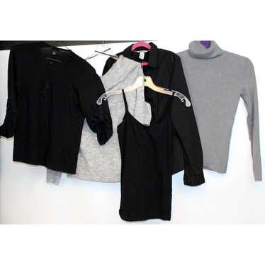 H&M 5 Pc Black Grey Sweater Shirt Basics Lot sz X… - image 1