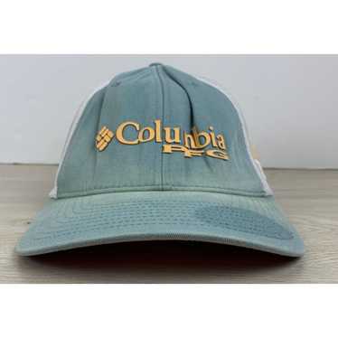 Columbia PFG Long Bill Hat Cap Neck Flap Fly Fishing Olive Green 