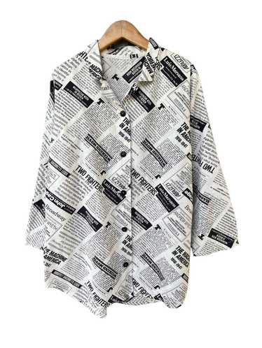 Streetwear Vintage Newspaper fullprint shirt - image 1