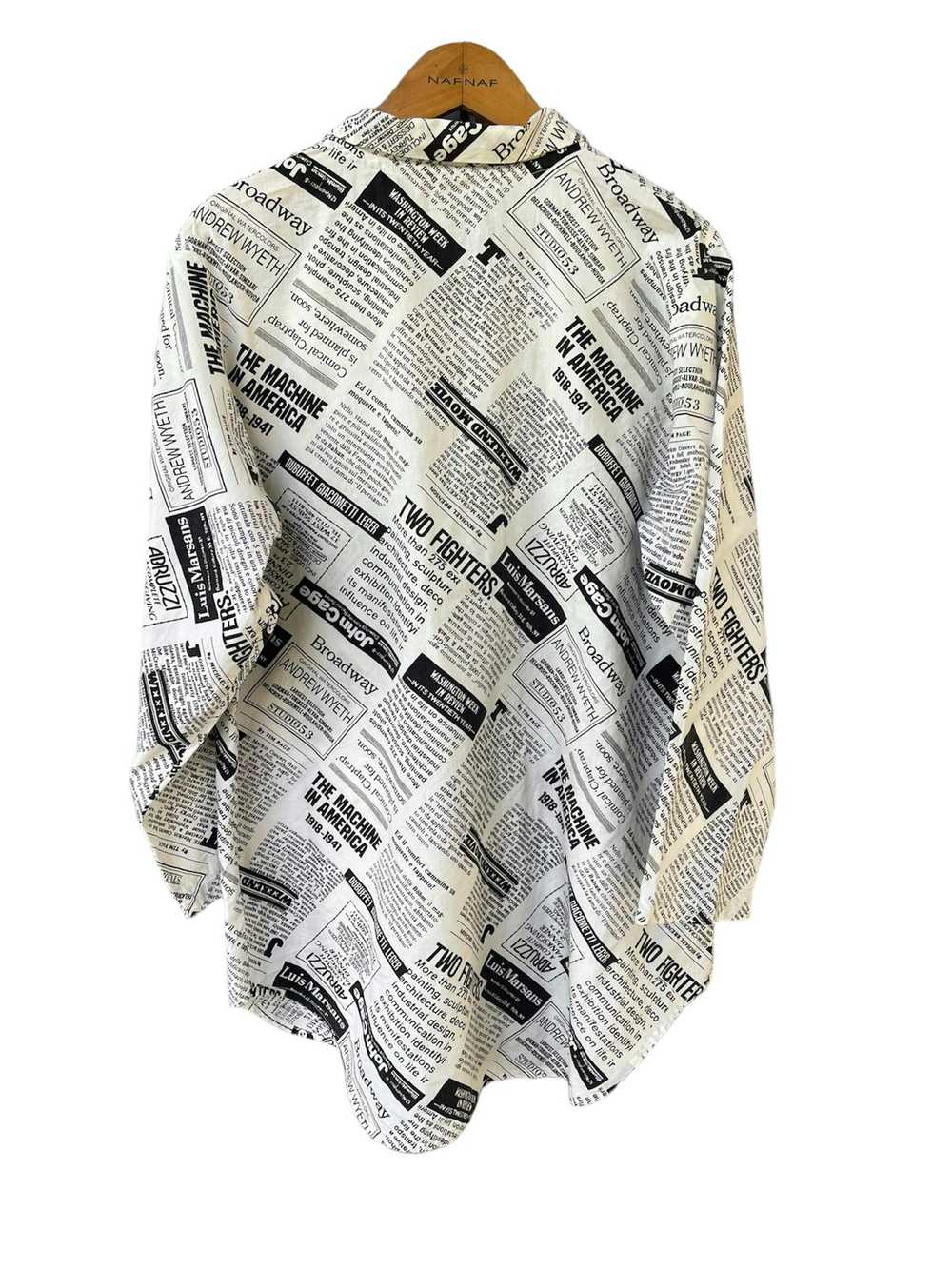 Streetwear Vintage Newspaper fullprint shirt - image 2