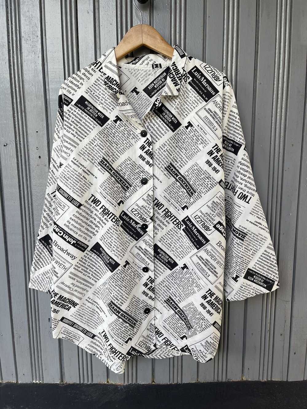 Streetwear Vintage Newspaper fullprint shirt - image 3