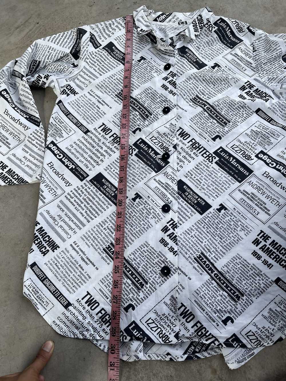 Streetwear Vintage Newspaper fullprint shirt - image 7