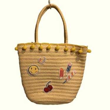 Straw Mini Bag with Fun summer patches - image 1