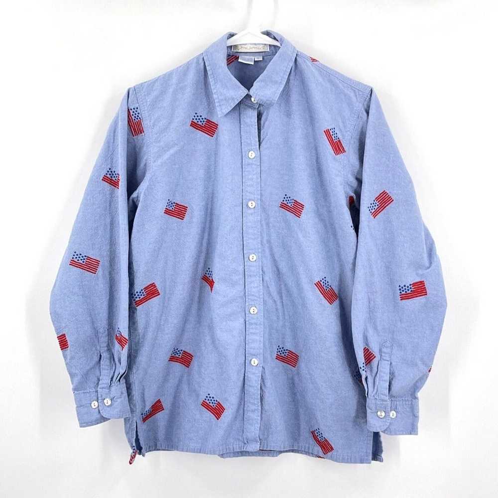 Casey Coleman Vintage Shirt Sz S Blue Chambray US… - image 2